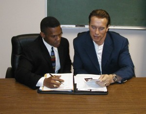 Dr. Southers with then-Governor Arnold Schwarzenegger